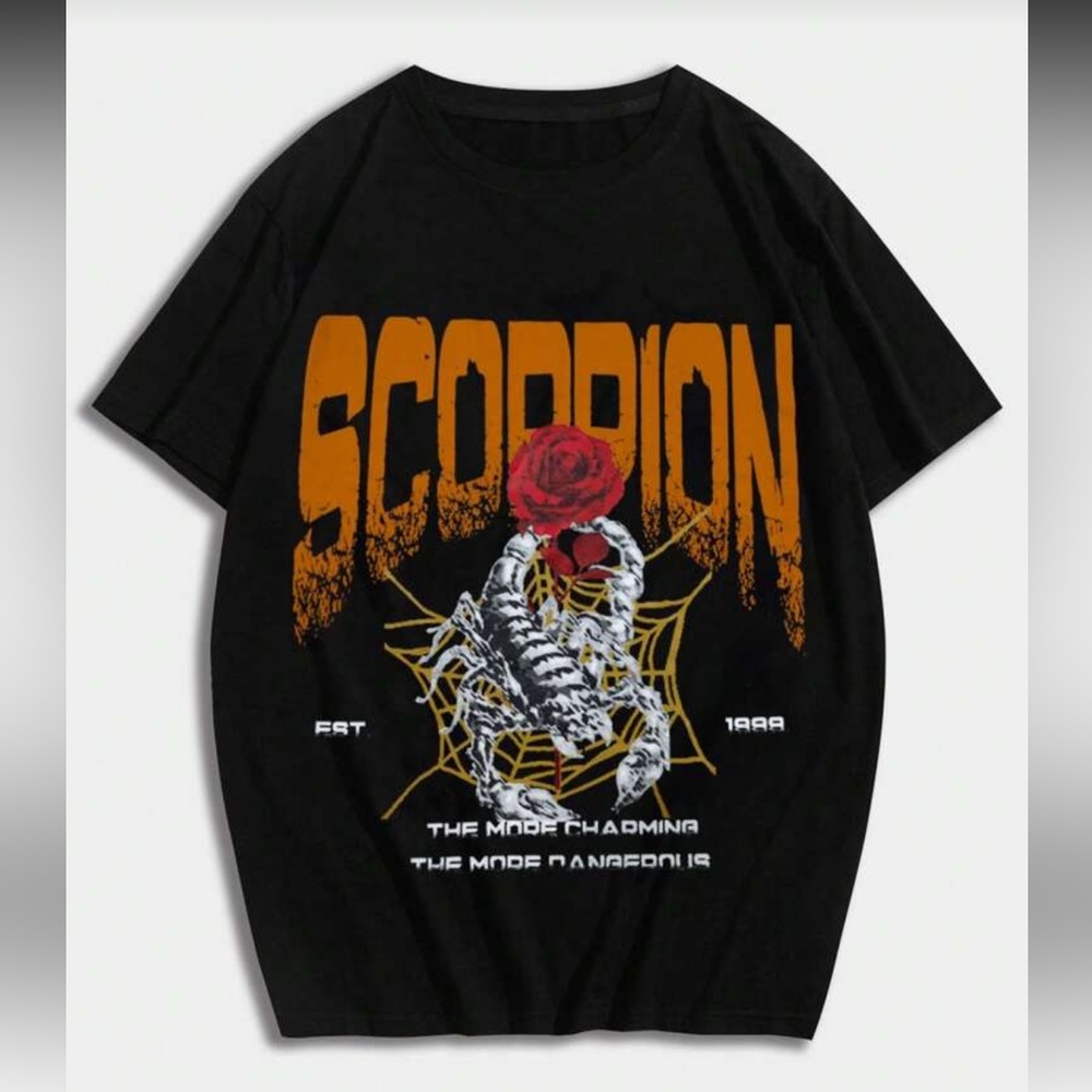 ROMWE Street Letter Scorpion Graphic T-shirt Men’s Large